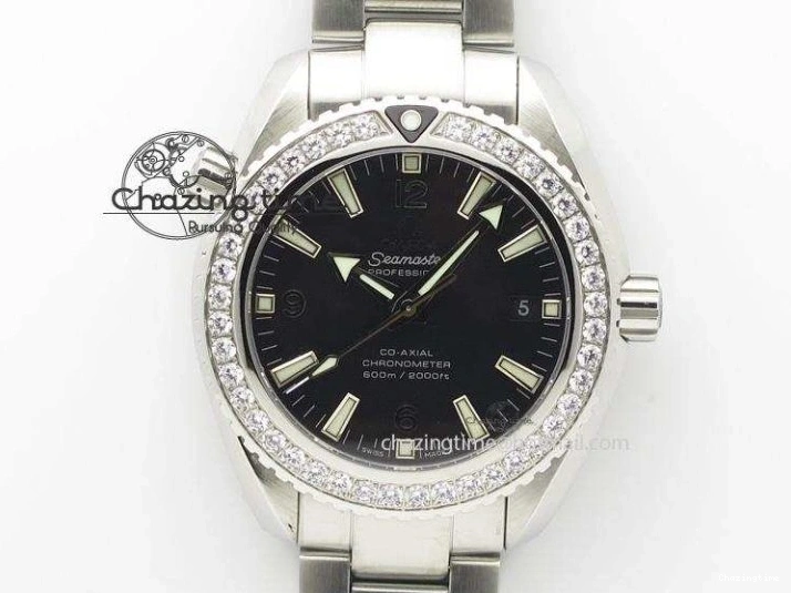 0319 Unisex Planet Ocean Master Chrono 45mm SS OM 1:1 Best Edition Black Dial On Black Rubber Strap A 8171